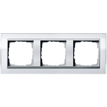 Gira Event afdekraam 3-voudig aluminium/clear wit