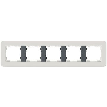 Gira E3 afdekraam 5-voudig lichtgrijs/antraciet