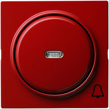 Gira S-color afdekking wip met controlevenster en bel symbool rood
