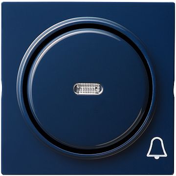 Gira S-color afdekking wip met controlevenster en bel symbool blauw