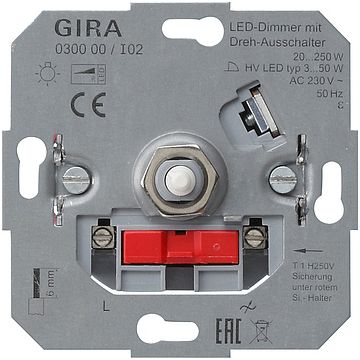 Gira LED dimmer basiselement met draai-uitschakelaar 20-200W (030000)