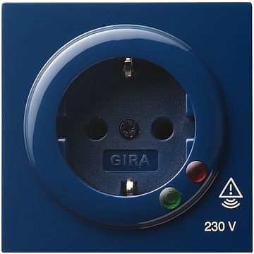 Gira S-color wandcontactdoos met randaarde en overspanningsbeveiliging blauw