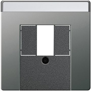 Gira afdekking voor TAE/USB met tekstkader - systeem 55 edelstaal (0876600)