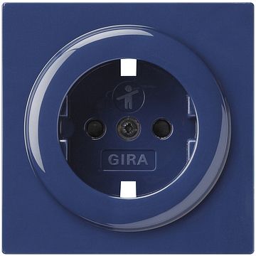 Gira S-color afdekking voor wandcontactdoos met randaarde en shutter blauw