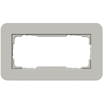 Gira E3 afdekraam 2-voudig zonder middenstuk grijs/zuiver wit