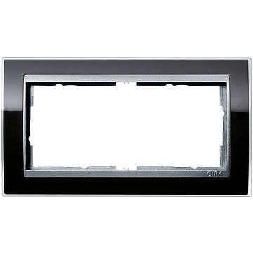 Gira Event afdekraam 2-voudig zonder middenstuk aluminium/clear zwart