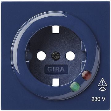 Gira S-color afdekking voor wandcontactdoos met randaarde en overspanningsbeveiliging blauw