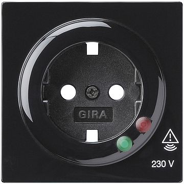 Gira S-color afdekking voor wandcontactdoos met randaarde en overspanningsbeveiliging zwart