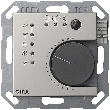Gira KNX thermostaat drukc.I/F 4-voudig - systeem 55 edelstaal (2100600)