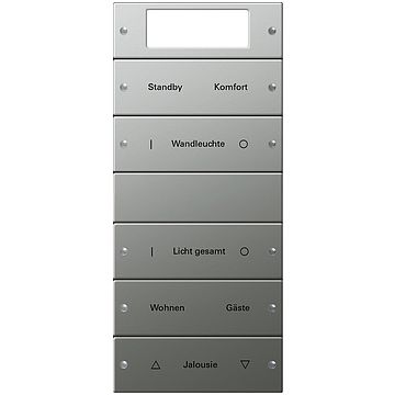 Gira wippenset 5-voudig Plus (2+3) beschr.  - systeem 55 edelstaal (2145602)