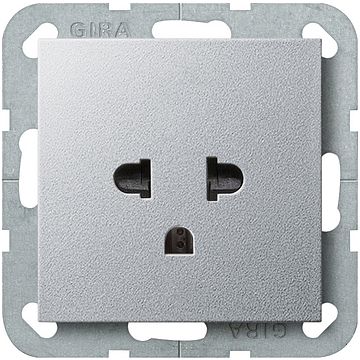 Gira stopcontact EURO-US - 55 system aluminium (284026)