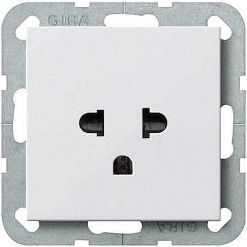 Gira stopcontact EURO-US - systeem 55 zuiver wit mat (284027)
