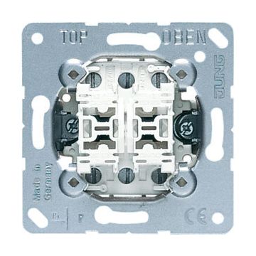 JUNG sokkel impulsdrukker 2x2 maakcontacten met nulstand 10A 250V (532-4U)