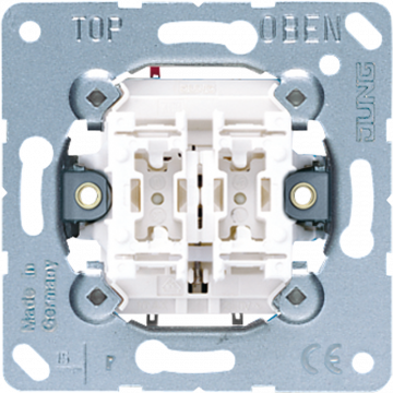 JUNG Sokkel pulsdrukker 2-voudig, 2x maak (NO), 1 ingang (535EU)
