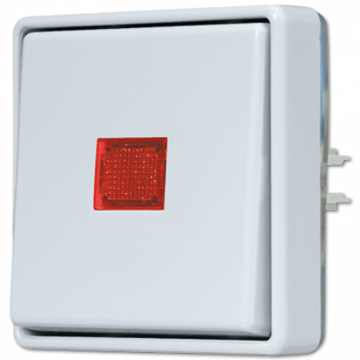 JUNG opbouw controleschakelaar 10A zonder onderkast IP44 - WG600 grijs (606KOE)