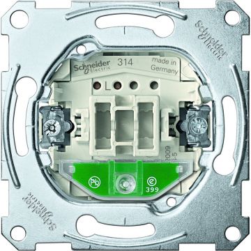 Merten by Schneider Electric wisselschakelaarsokkel met orientatieverlichting, 1-polig, 10 AX, AC 250 V met steekklemmen (MTN3136-0000)