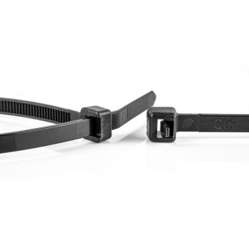 WKK tie wraps 7.6x370mm hittebestendig (120°C) zwart - per 100 stuks (120227071)