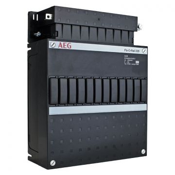 AEG lege groepenkast Fix-O-Rail 1-rij 12 modules met din rail, invoerstuk en afdekstrook 220x280mm