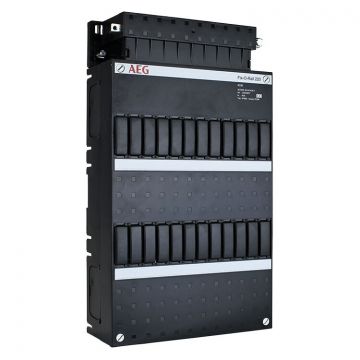 AEG lege groepenkast Fix-O-Rail 2-rijen 24 modules met din rail, invoerstuk en afdekstroken 220x390mm