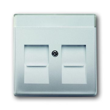 ABB Busch-Jaeger centraalplaat 2 x modular jack - Pure stainless steel (1800-866)