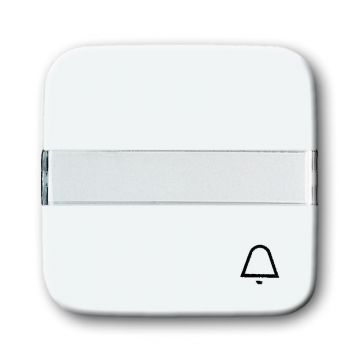 ABB Busch-Jaeger bedieningswip pulsdrukcontact met tekstveld en belsymbool alpinwit (2506 N/KI-214)