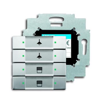 ABB Busch-Jaeger KNX sensor 4-voudig met busaankoppelaar - pure rvs (6127/01-866)