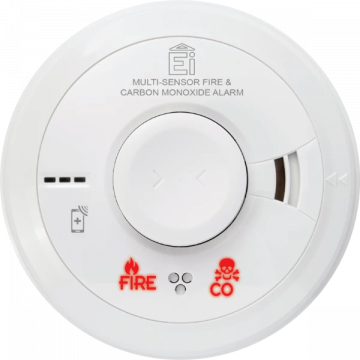 Ei Electronics multi-sensormelder rook-CO-hitte melder 230V met 10 jaars lithium back-up - bedraad koppelbaar (EI3030)