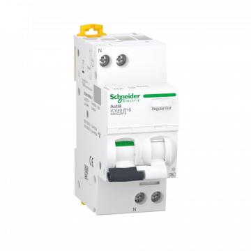 Schneider Electric Acti9 iCV40 aardlekautomaat 1-polig+nul 16A B-kar 30mA 4,5kA (A9DG2616)