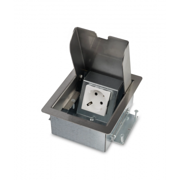 O.C.S. Servicebox® servicebox vloerdoos 1x stopcontact met randaarde - RVS deksel (33.72.156)
