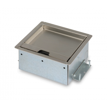 O.C.S. Servicebox® servicebox vloerdoos 2x stopcontact met randaarde - RVS deksel met 15mm inlegdiepte en oplegrand (33.72.162)