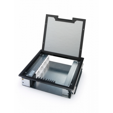 O.C.S. Office Cabling Systems Tetra vloerdoos 4x stopcontact met randaarde + 8x data - deksel met 4mm inlegdiepte met kunststof oplegrand (33.71.001)