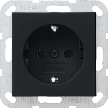 Gira stopcontact met randaarde - systeem 55 zwart mat (0188005)