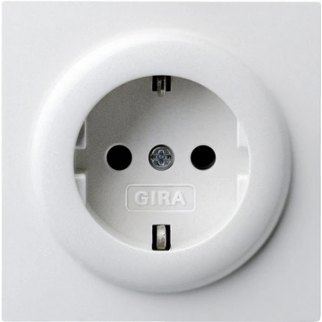 Gira S-color wandcontactdoos met randaarde zonder klauw zuiver wit (046640)