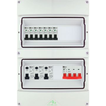 EMAT Schneider waterdichte (IP55) groepenkast 7 groepen 1/3 fase 250x370 (BxH) 
