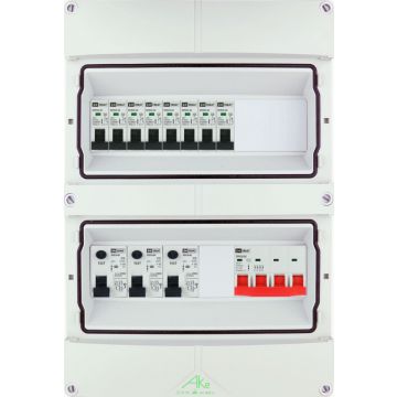 EMAT Schneider waterdichte (IP55) groepenkast 8 groepen 1/3 fase 250x370 (BxH)