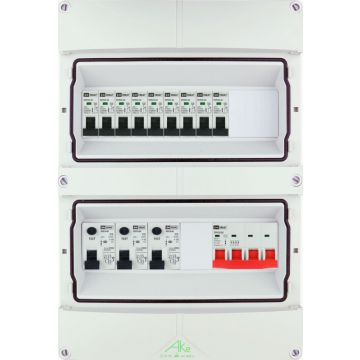 EMAT Schneider waterdichte (IP55) groepenkast 9 groepen 1/3 fase 250x370 (BxH) 