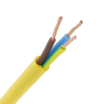 Dynamic pur kabel H07BQ-F 3x2.5mm2 geel per meter
