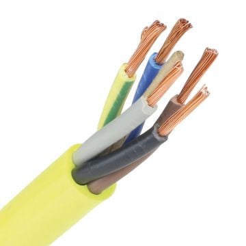 Dynamic pur kabel H07BQ-F 5x1.5 mm2 geel per meter