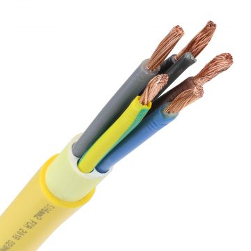 Dynamic pur kabel H07BQ-F 5x6mm2 geel per haspel 500 meter