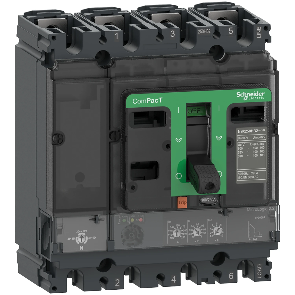 Miniatuur van Schneider Electric ComPacT - Vermogenschakelaar - NSX160F - 36kA - AC - 4P4D - 160A - 2.2