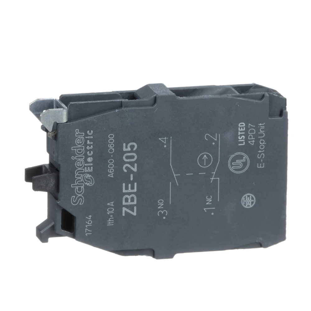 Miniatuur van Schneider Electric Harmony XB5, Dubbel contactblok voor drukknop ZBE, Ø22mm, 1NC+1NO