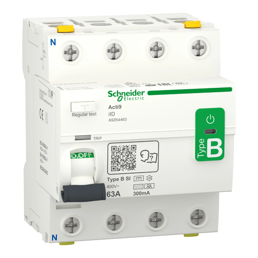 Miniatuur van Schneider Electric Acti9 iID - Aardlekschakelaar - 4P - 63A - 300mA - Type B-SI