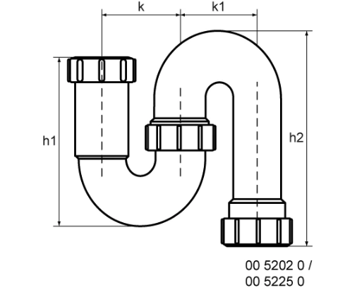 McAlpine buissifon PP model S 40x40mm - grijs (0052250)