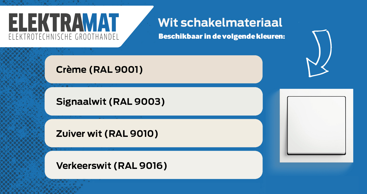 Wit schakelmateriaal RAL nummers